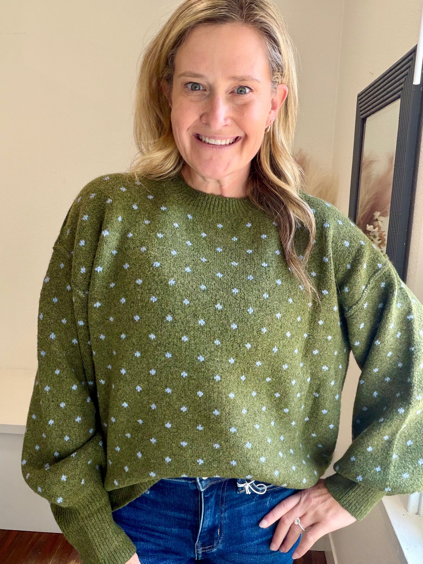 Olive Dot Sweater