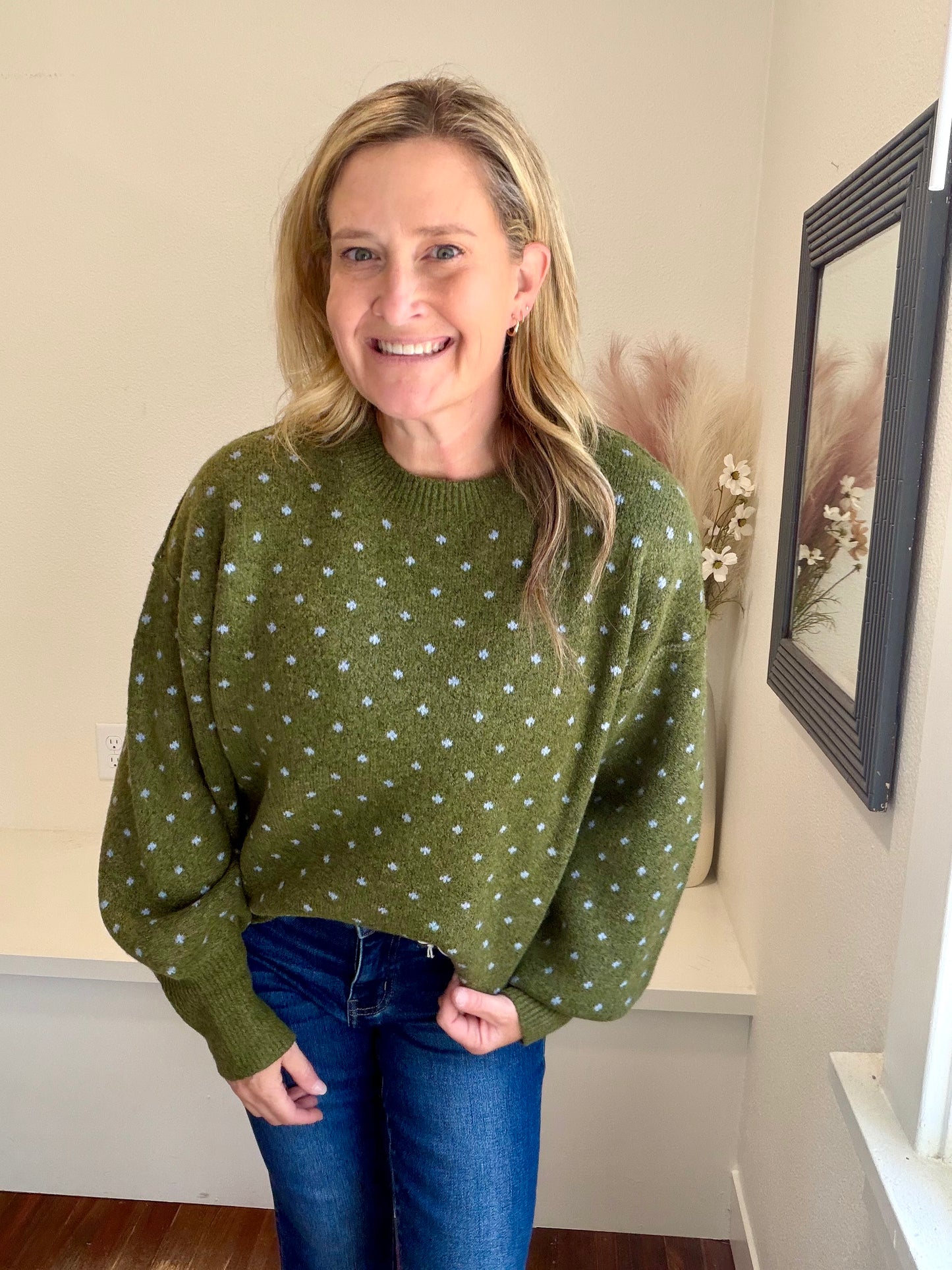 Olive Dot Sweater