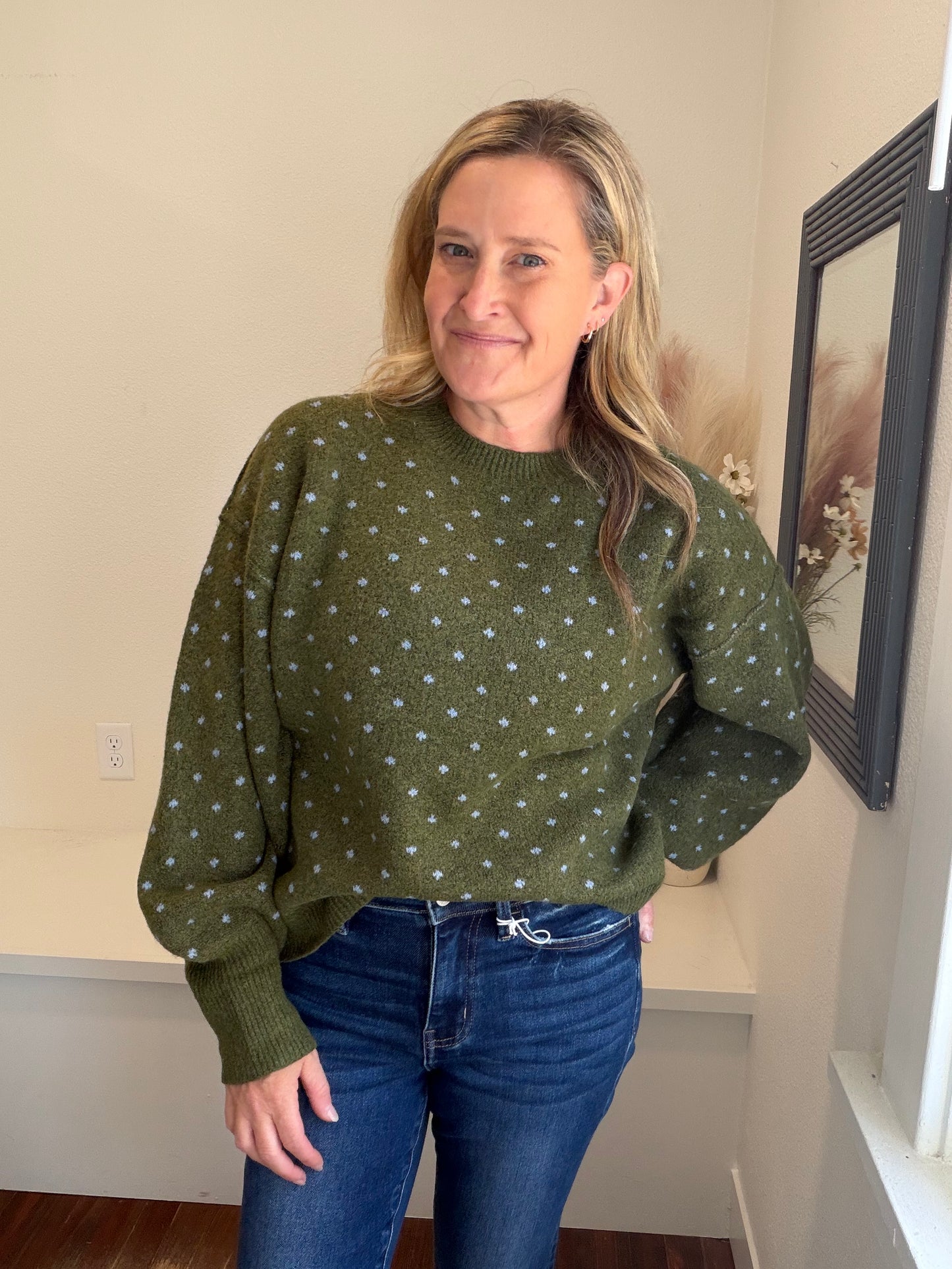 Olive Dot Sweater