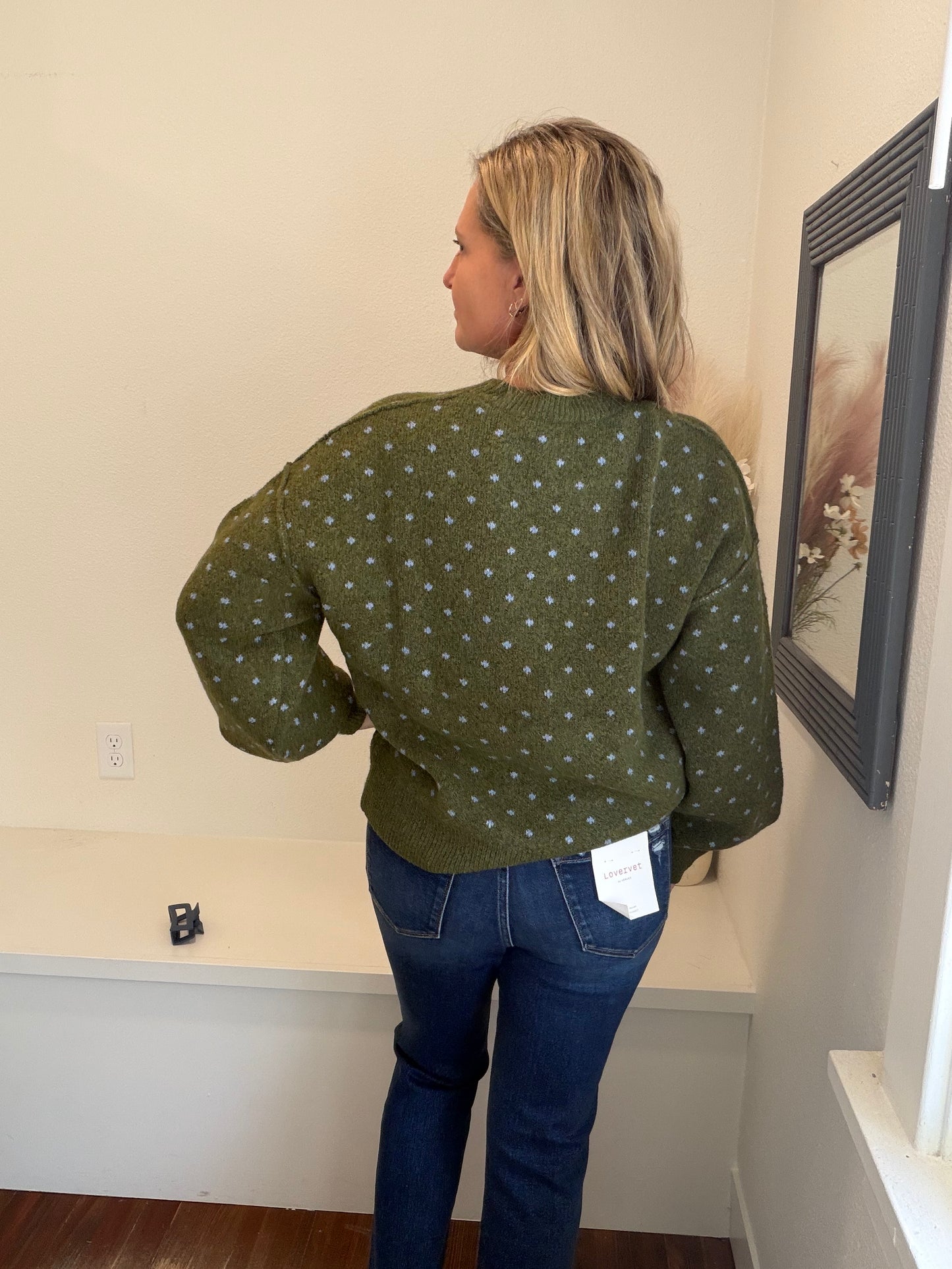 Olive Dot Sweater