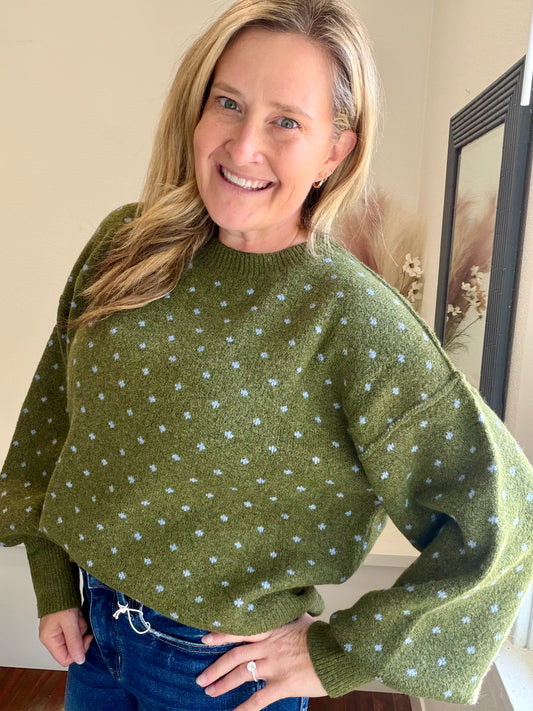 Olive Dot Sweater
