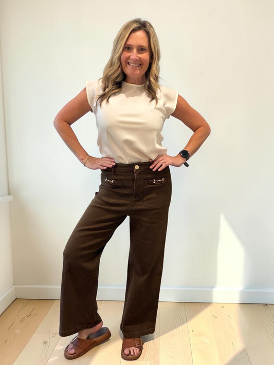 Ivory Satin Drop Shoulder Blouse