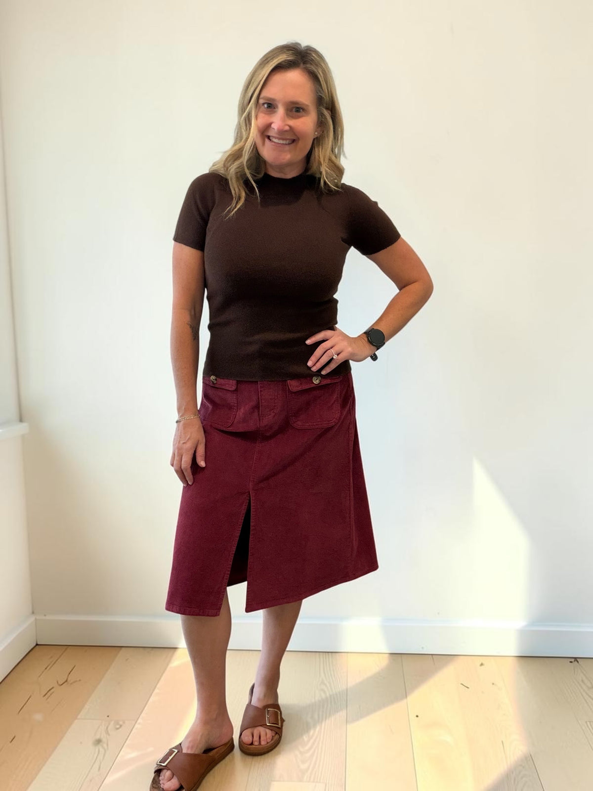 Soft Knit Sweater Top - Chocolate