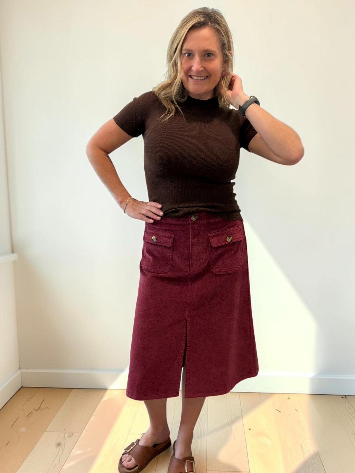 Soft Knit Sweater Top - Chocolate