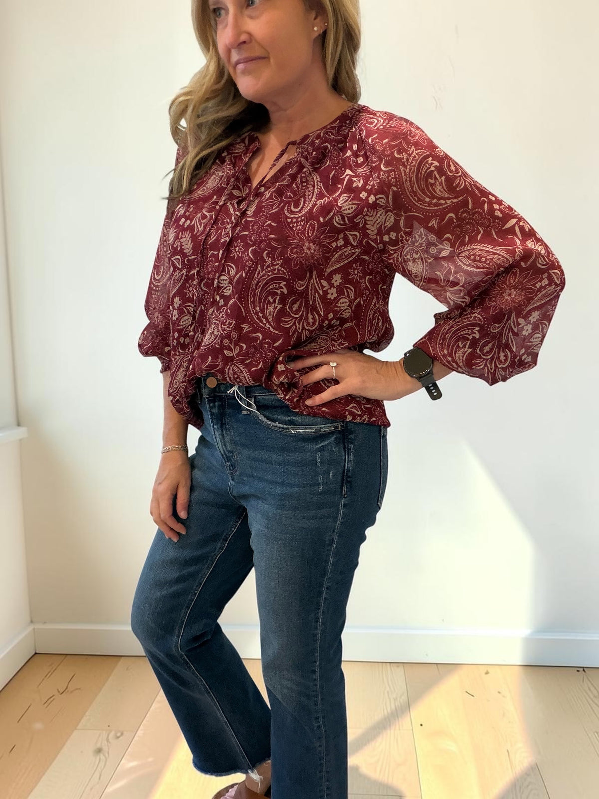 Burgundy Paisley Blouse