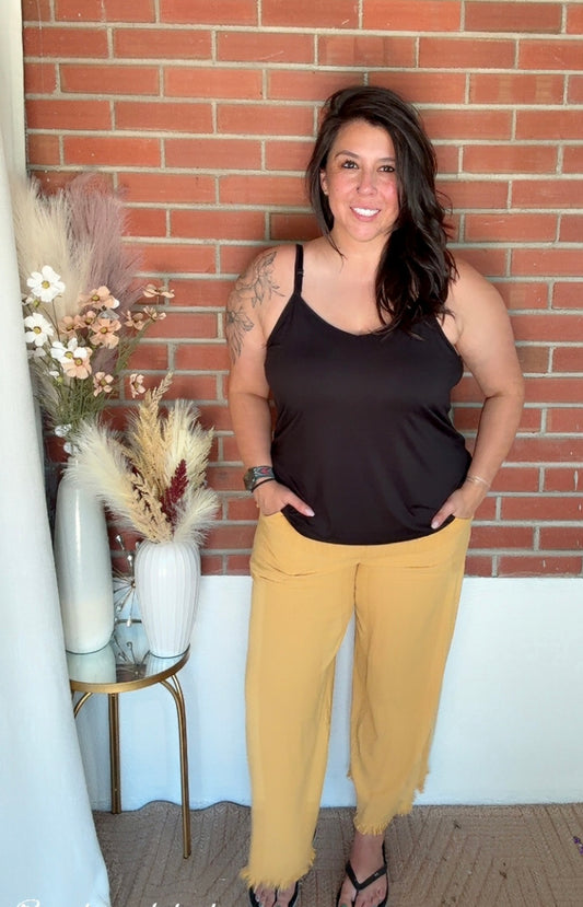 Viscose Modal Cami Top - Black