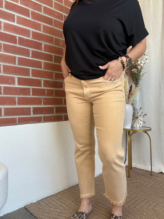 Sun Beige Straight Jeans