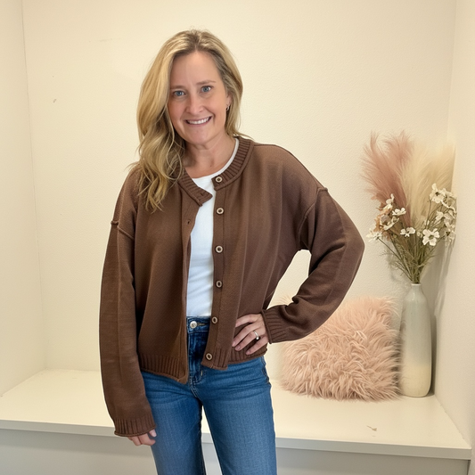 Brown Knit Cardigan