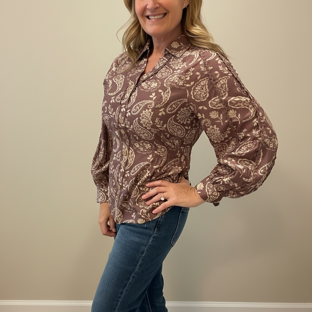 Mocha Paisley Blouse