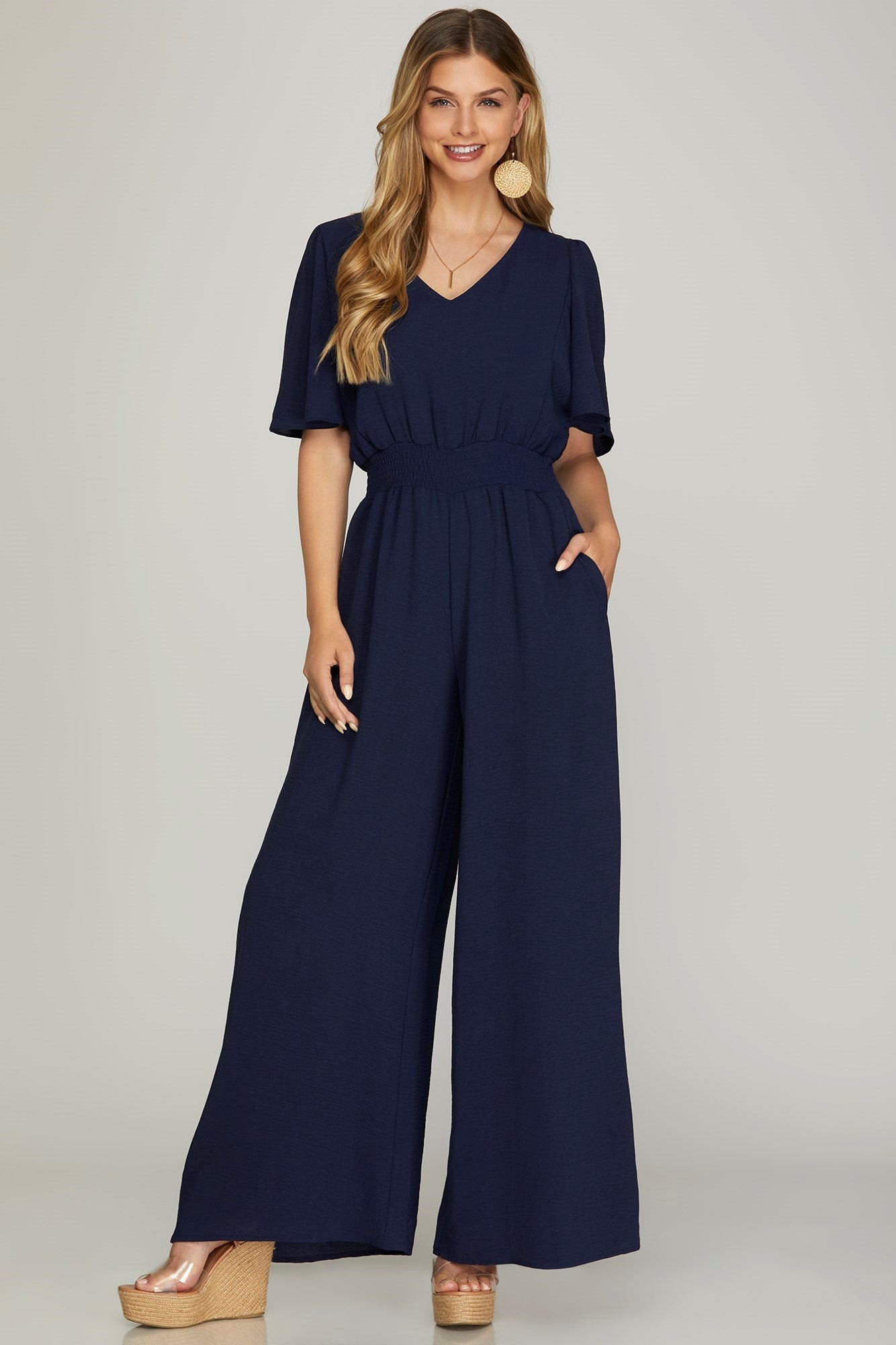 Navy Jumpsuit - Medium