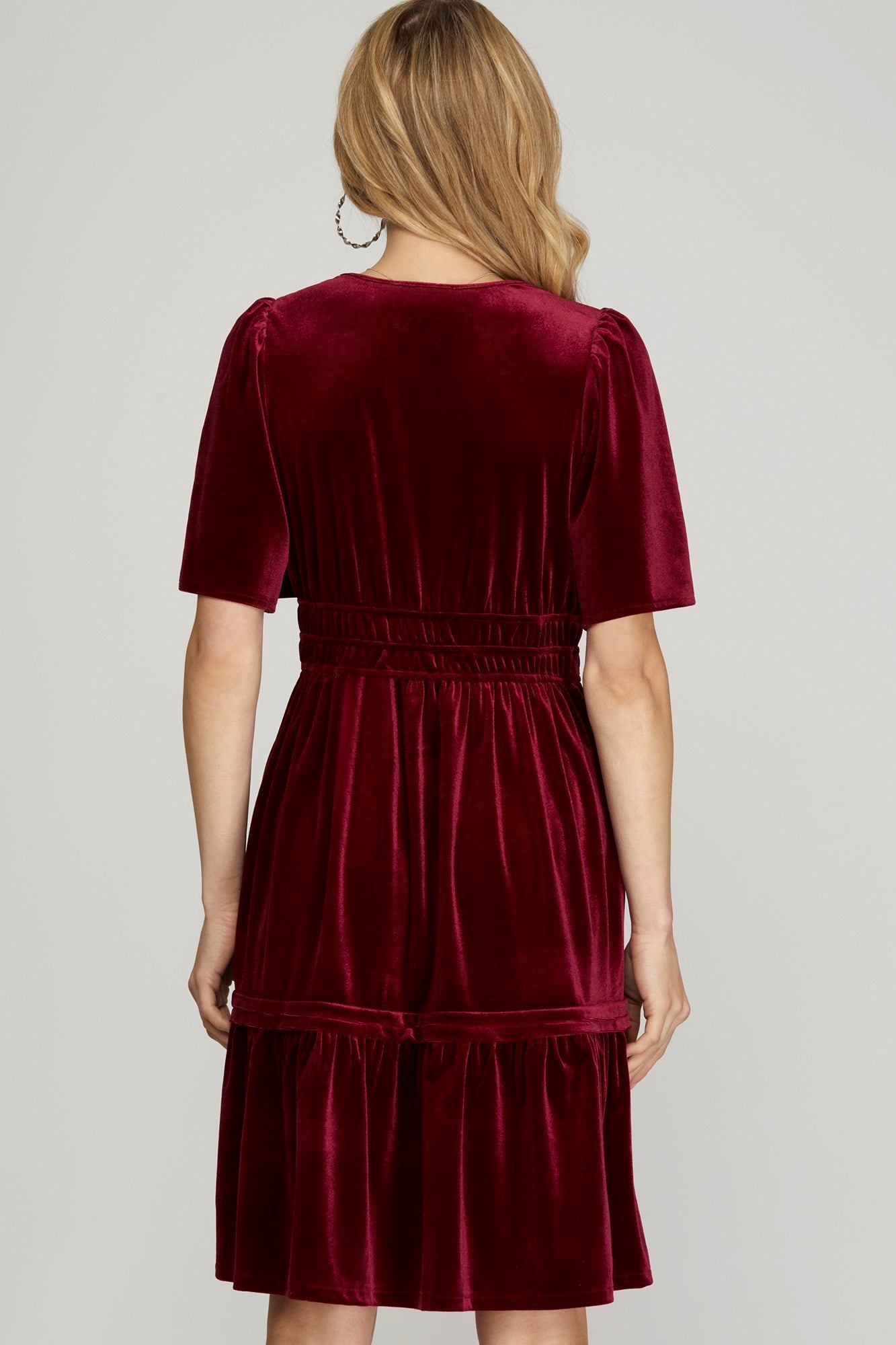 Half Bell Velvet Dress