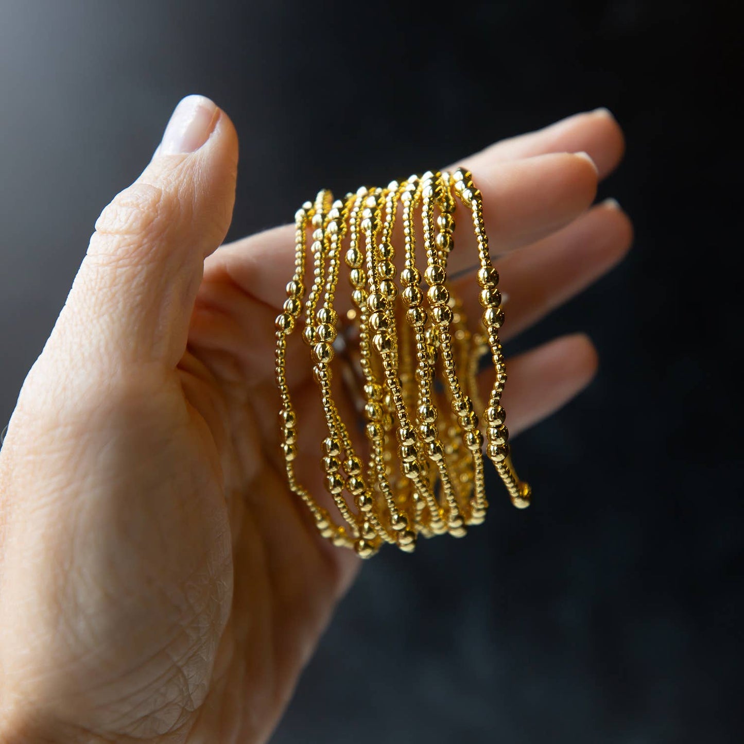 Gold Beaded Bracelet Collection