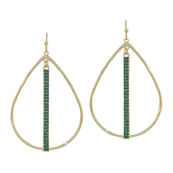 Open Teardrop Rhinestone Bar