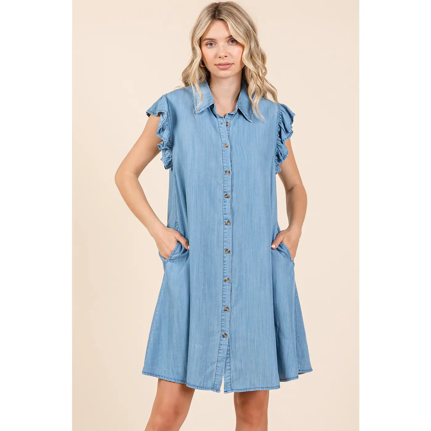 Chambray Flow Dress