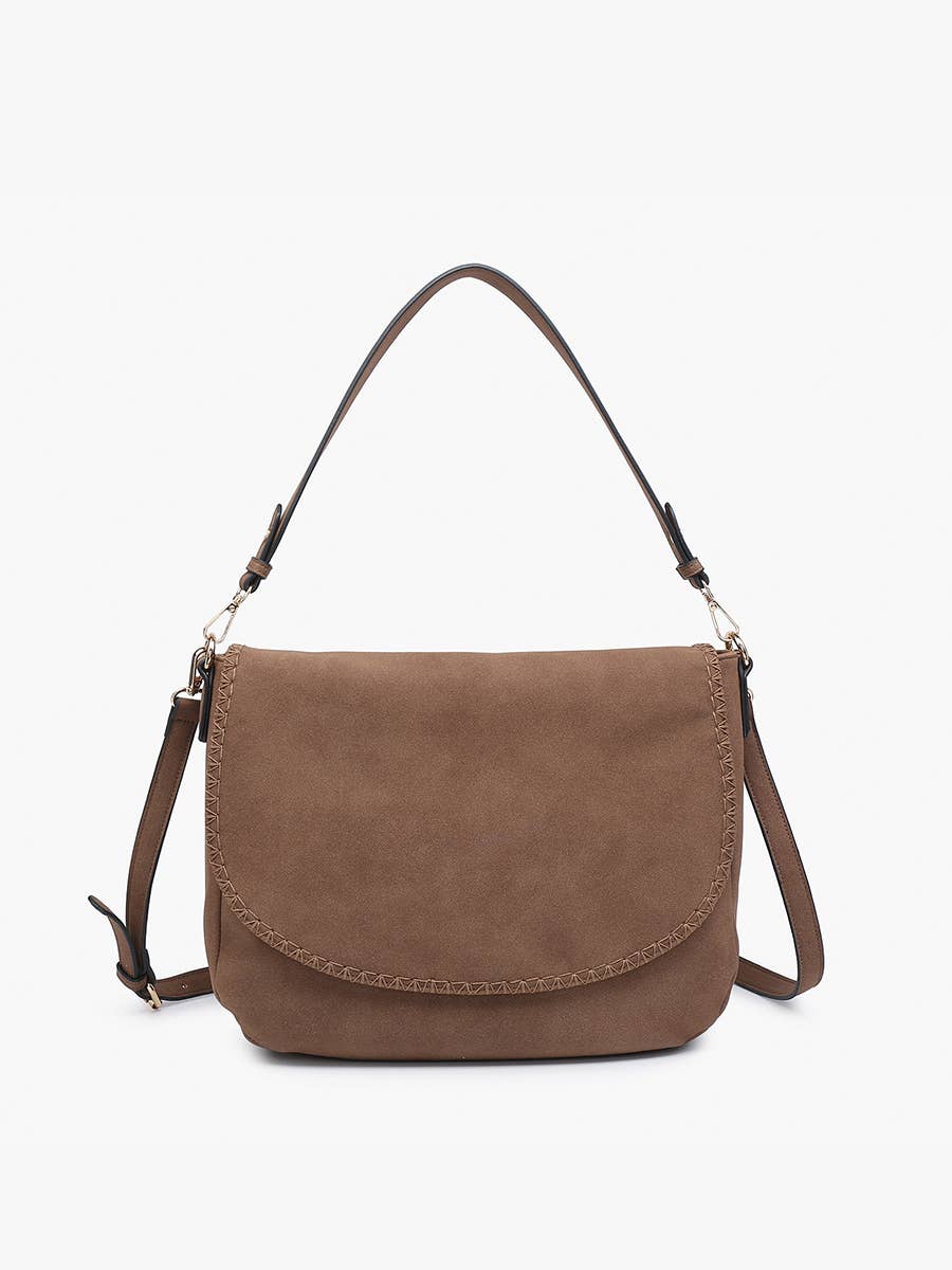 Jess Faux Suede Satchel Handbag