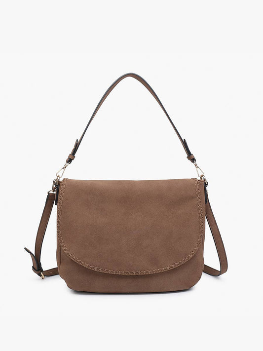 Jess Faux Suede Satchel Handbag