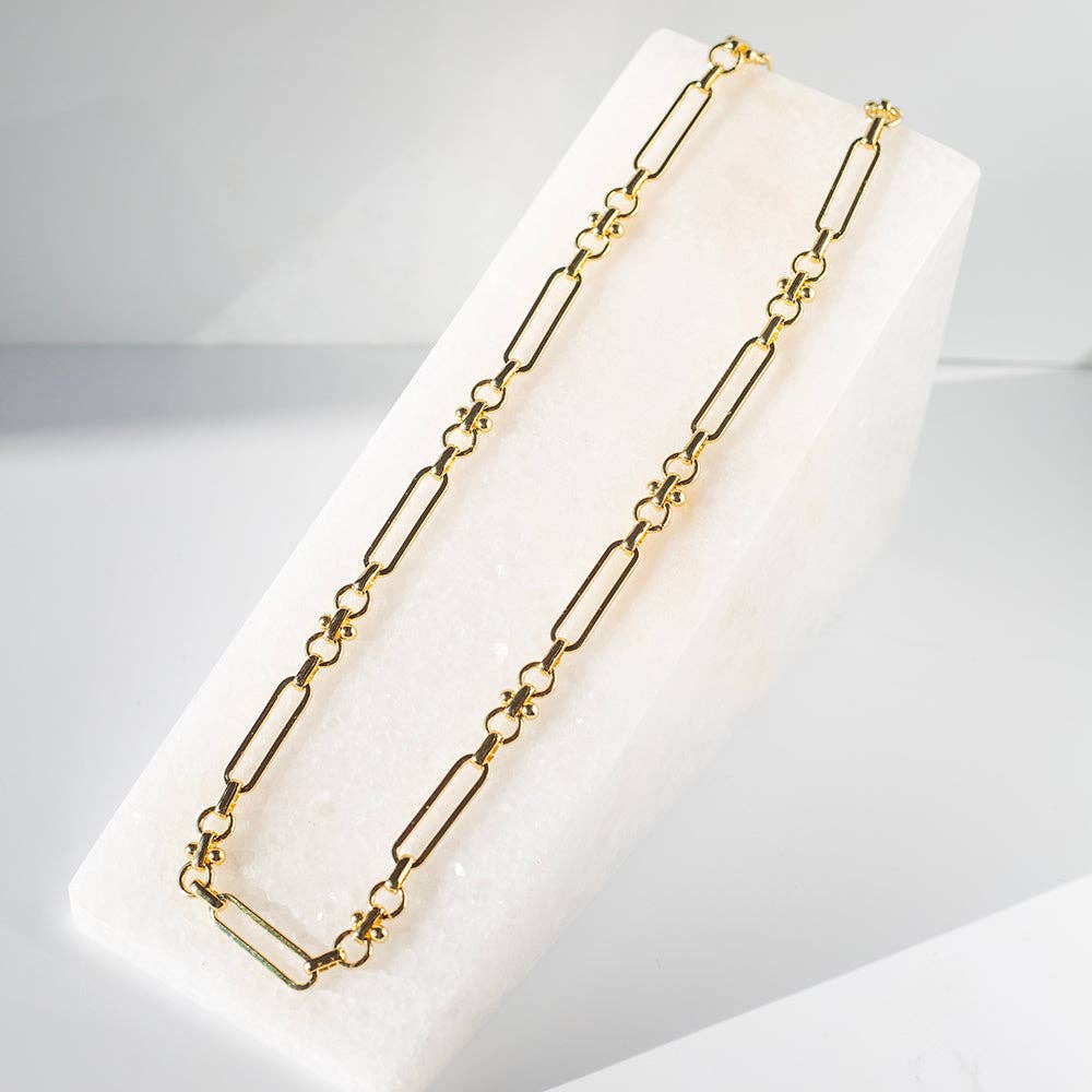 Gilded Gold Necklace-18" Toggle Chain