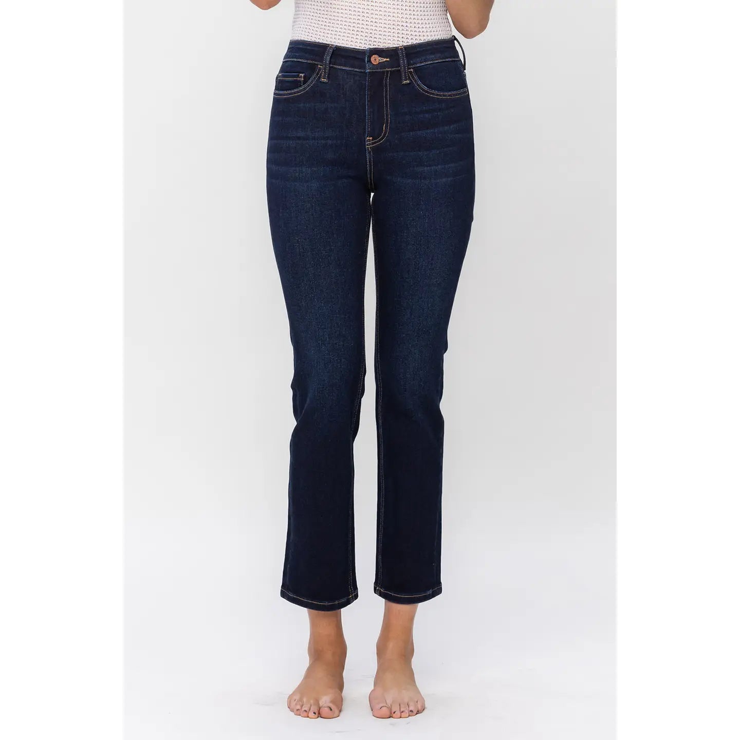 High Rise Slim Straight Jeans