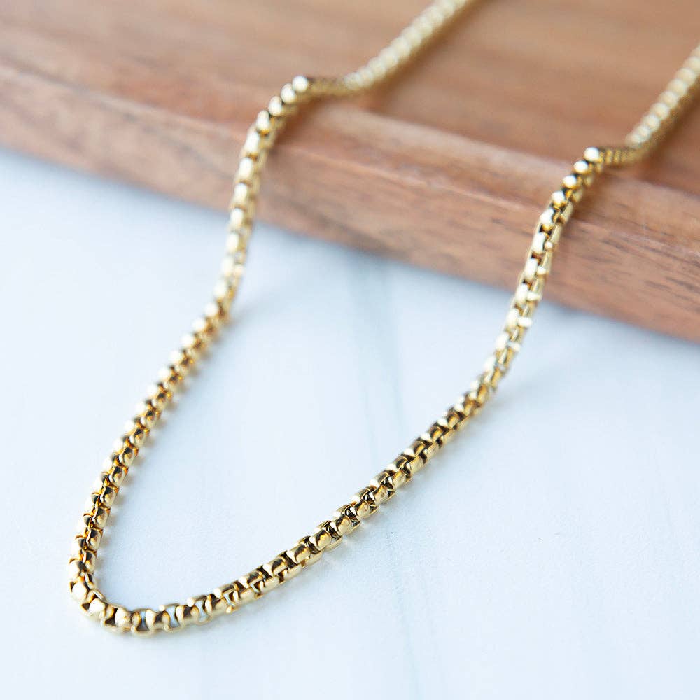 Gilded Gold Necklace-24" Box Chain