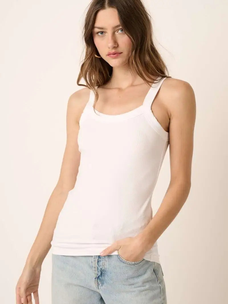 Soft Ribbed Square Neck Tank Tops - Several Colors