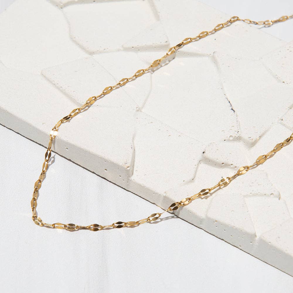 Gilded Gold Necklace-16" Dapped Chain