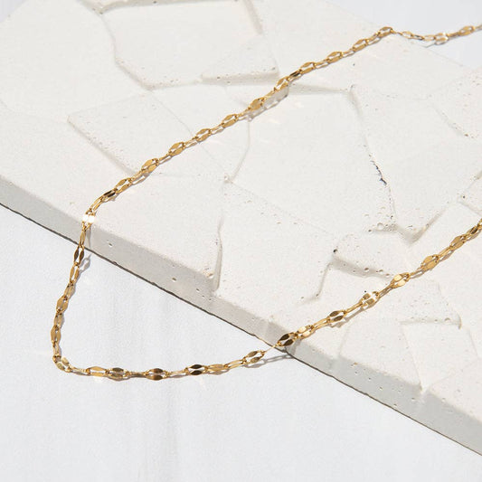 Gilded Gold Necklace-16" Dapped Chain