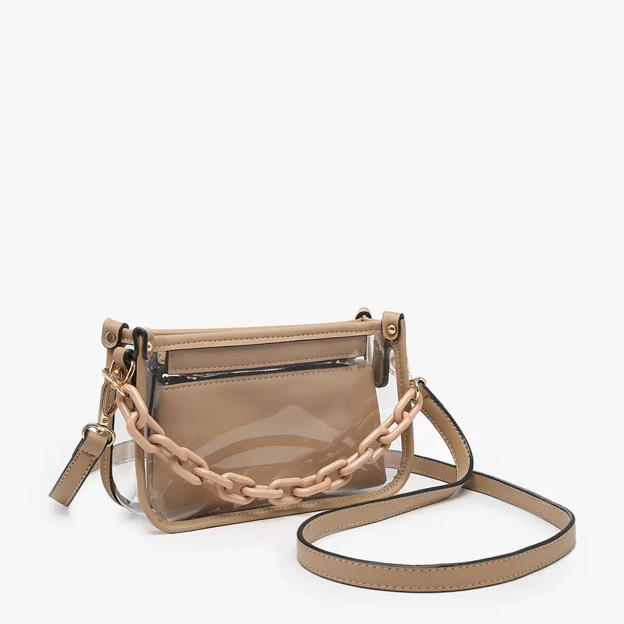 Jessica Clear Crossbody w/ Chain - Black