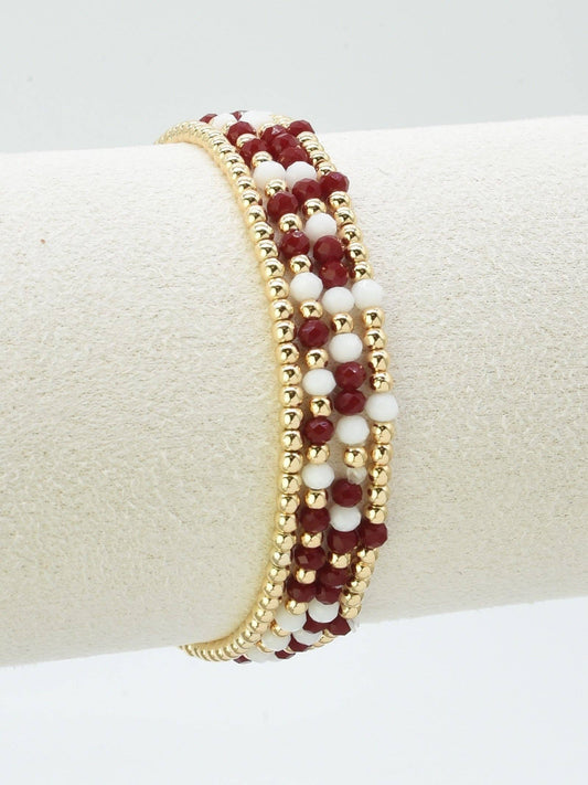 Maroon Glass Bead Bracelet