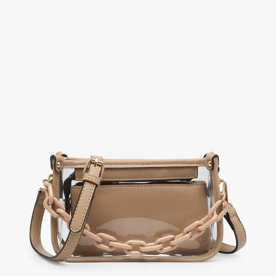 Jessica Clear Crossbody w/ Chain - Navy