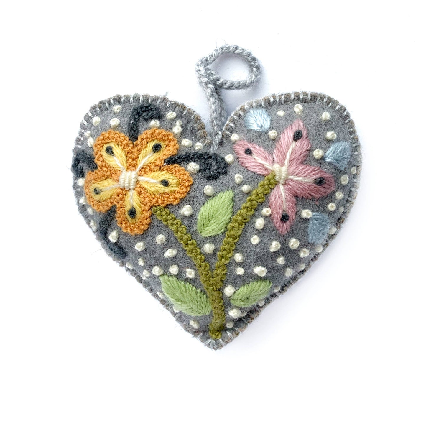 Embroidered Heart Christmas Ornament - Ornaments 4 Orphans