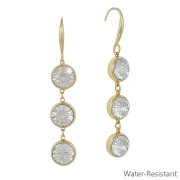 Triple Drop Crystals Earrings
