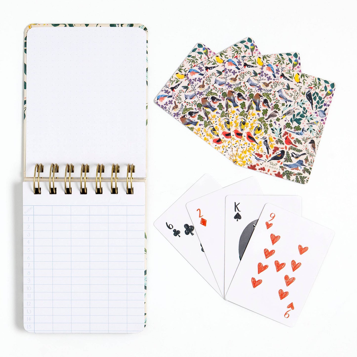 Birds Playing Cards + Scorekeeping Set
