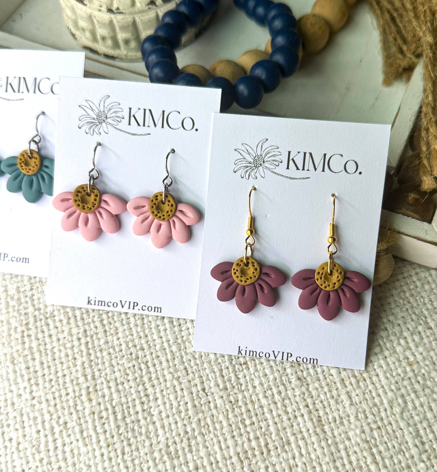 Polymer Clay Earrings - Colorful Flowers