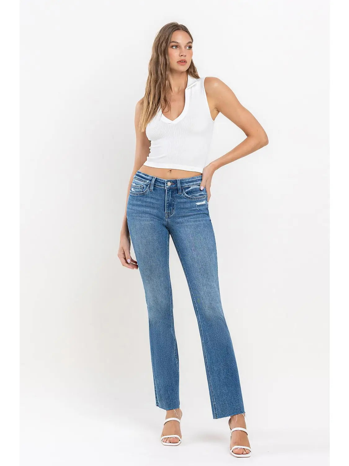Emma Mid Rise Ankle Bootcut Jeans