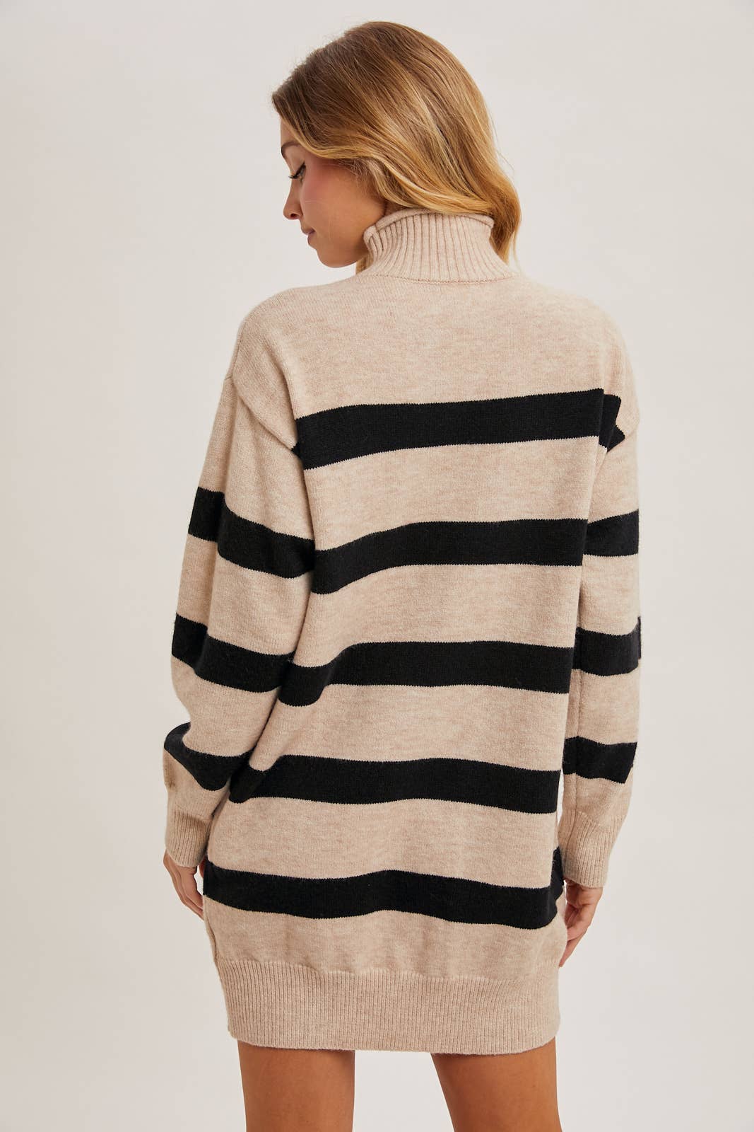 Striped Knit Sweater Dress