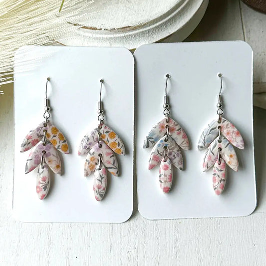 Polymer Clay Earrings - Everyday - Leaf Drop