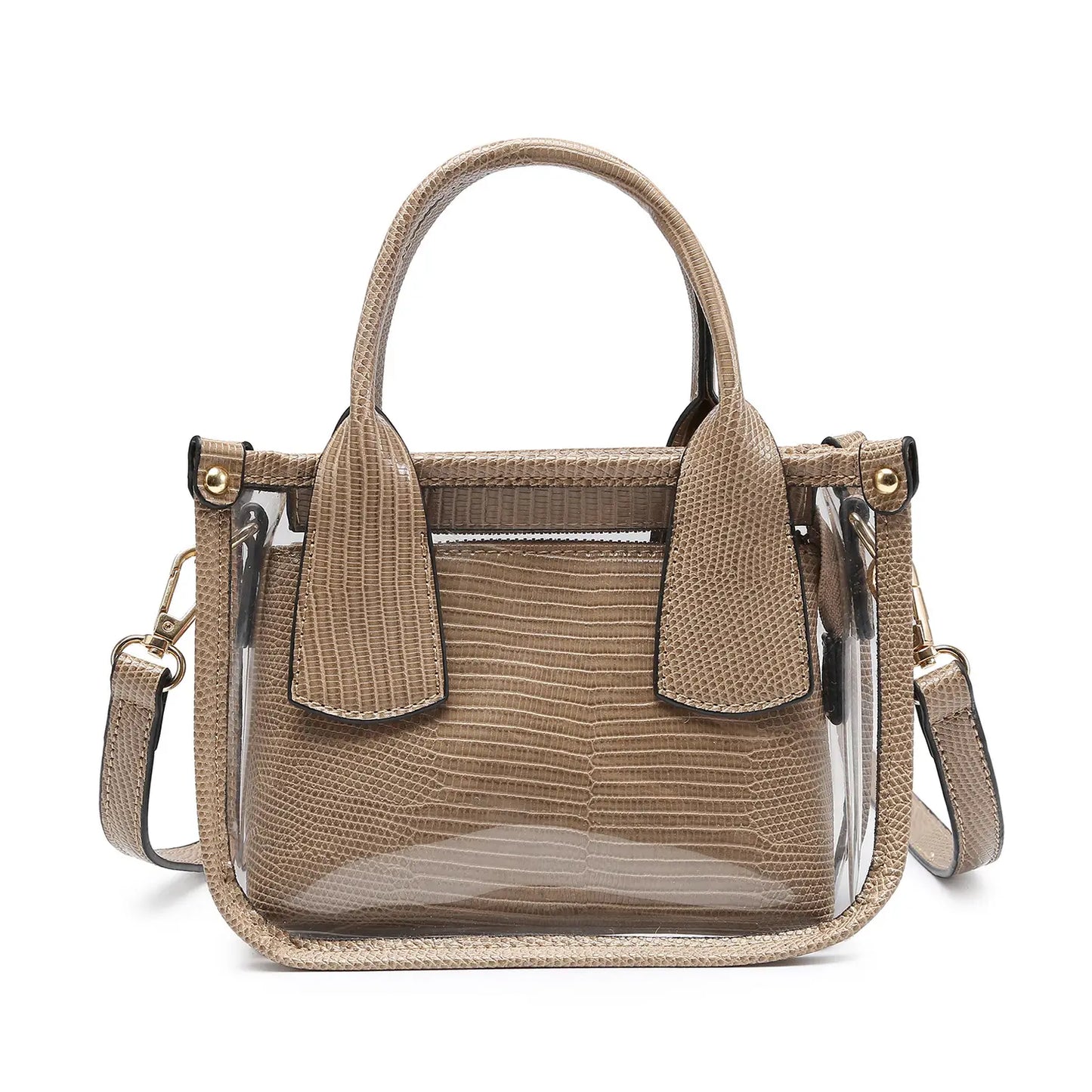 Stacey Clear Handbag - Taupe