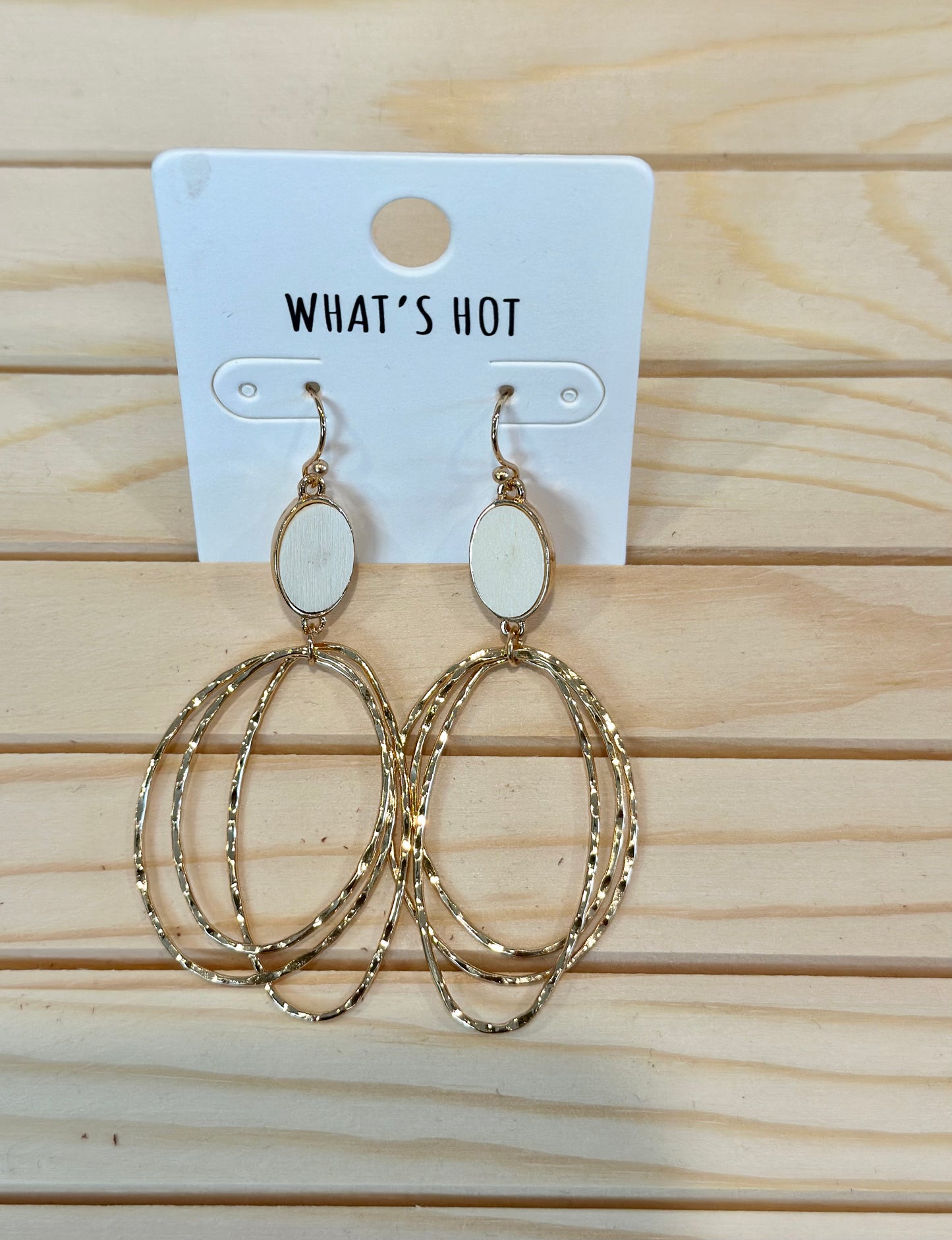 Gold Oval Drop Earrings - Three Styles