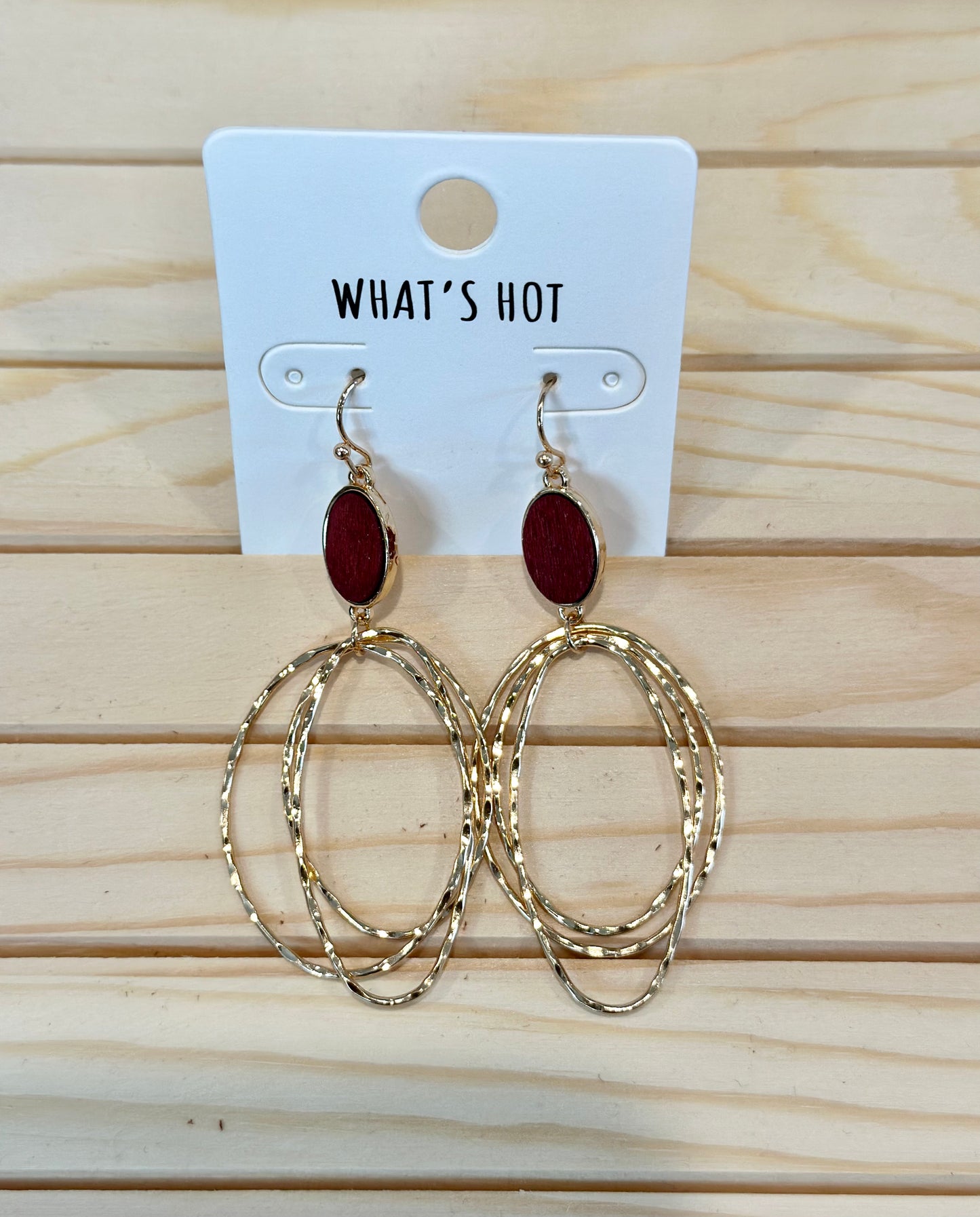 Gold Oval Drop Earrings - Three Styles