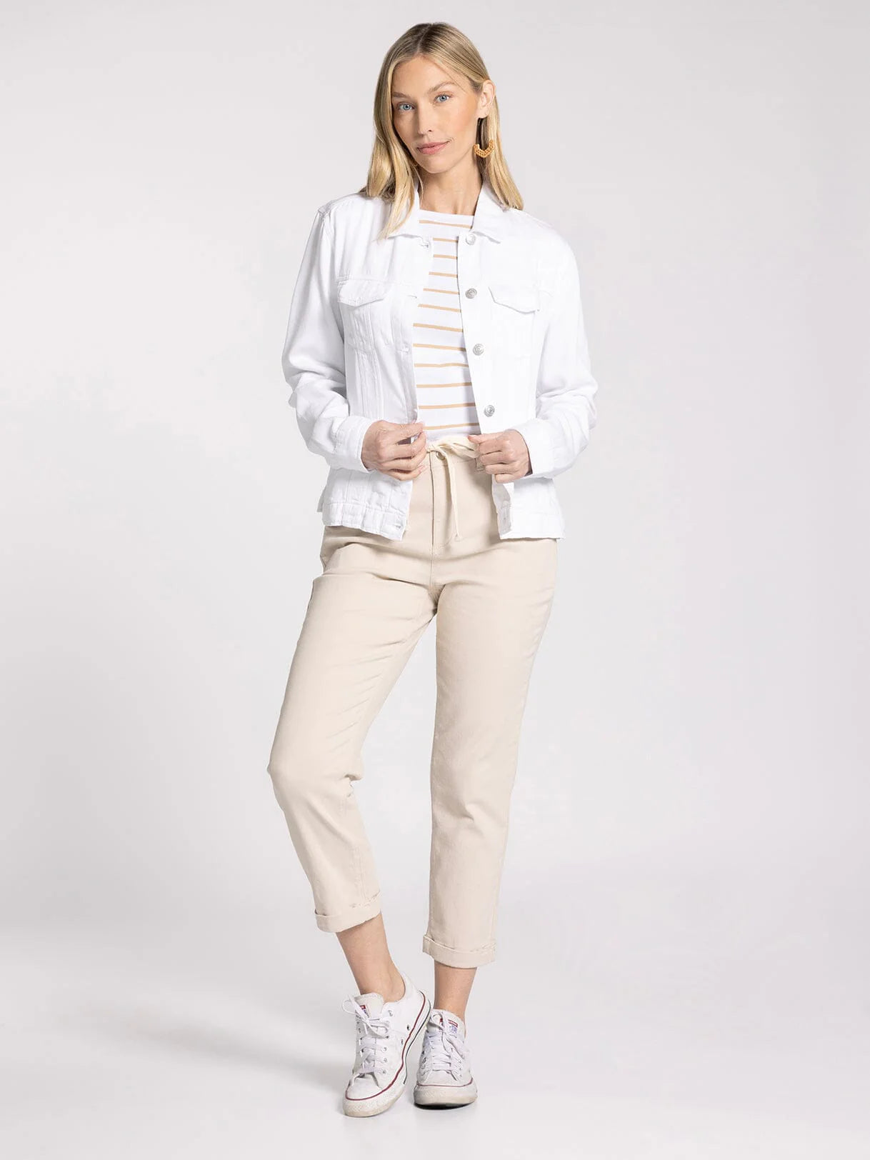 Jackie Denim Jacket - White - Restocked