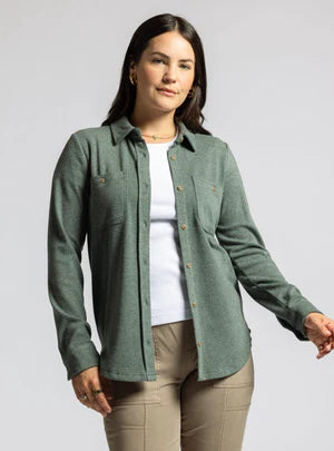 Lewis Shirt/Shacket - Heather Green