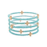 Gold Cross Turquoise Stretch Bracelets