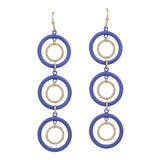 Blue and Gold Layered Earrings