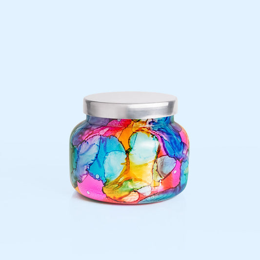 Volcano Rainbow Watercolor Candle - Large