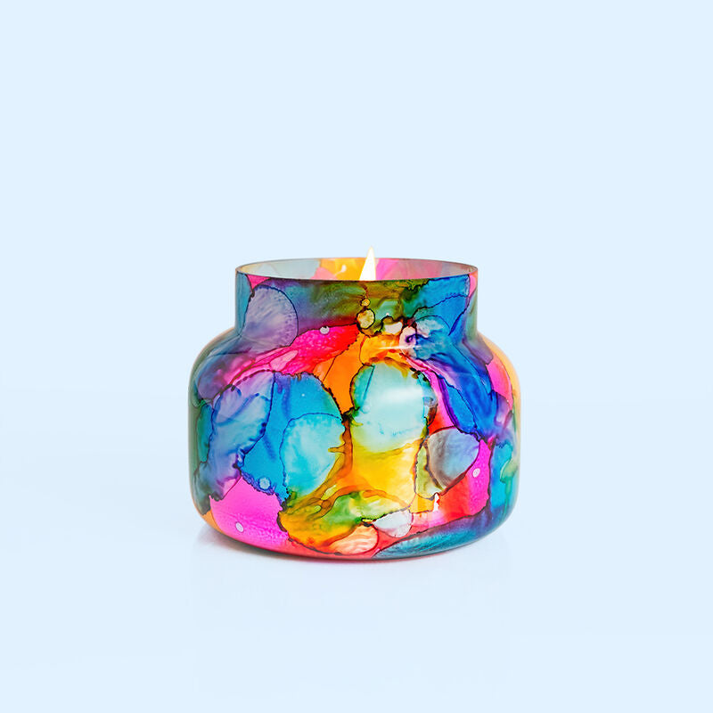Volcano Rainbow Watercolor Candle - Large