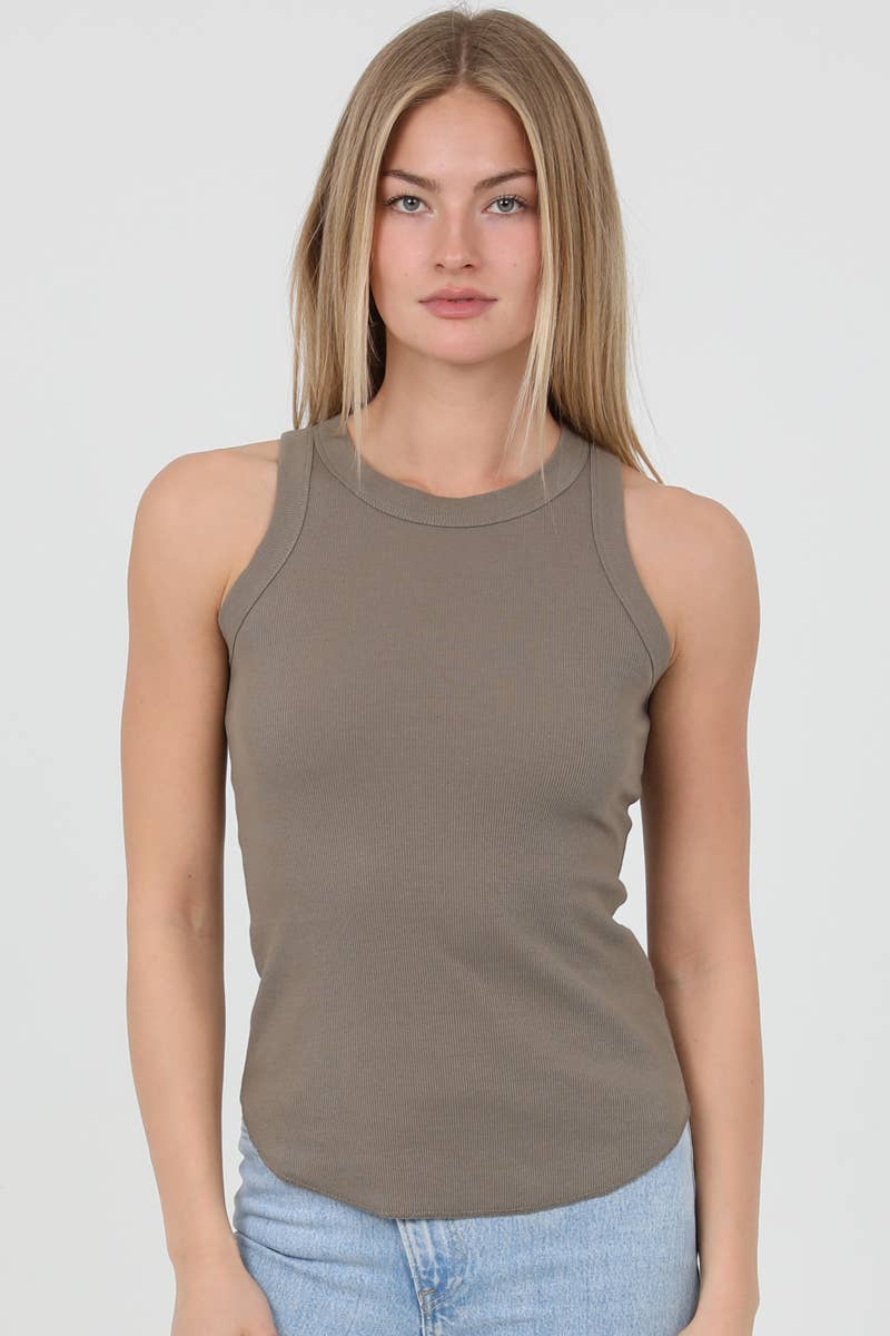 Soft Wash Tank Top - Taupe