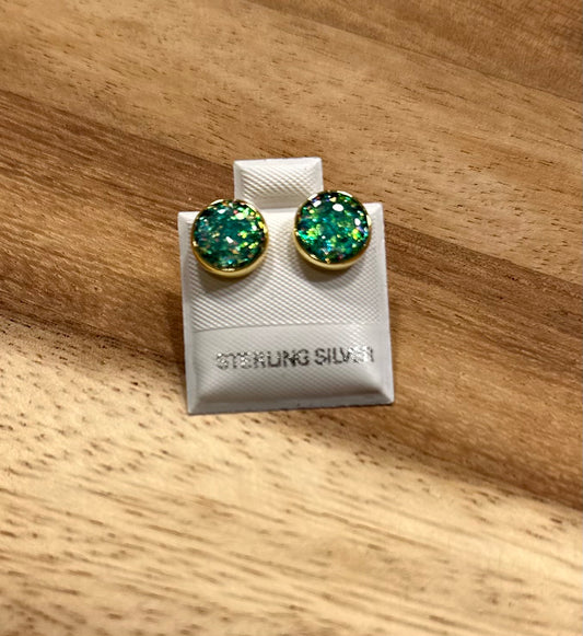 Agua Opal Stud Earrings- Two Styles