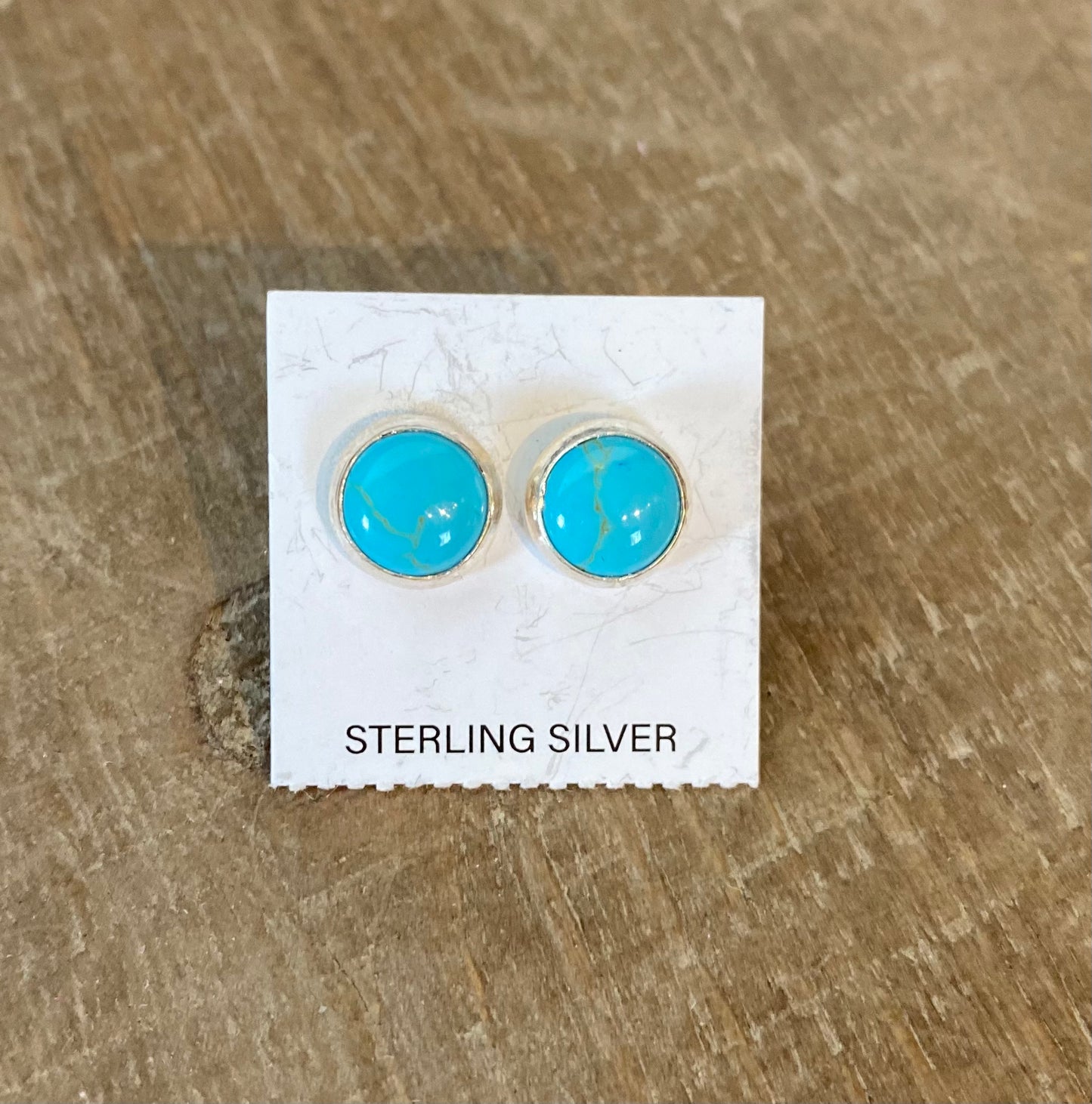 Genuine Turquoise Stud Earrings - Restocked
