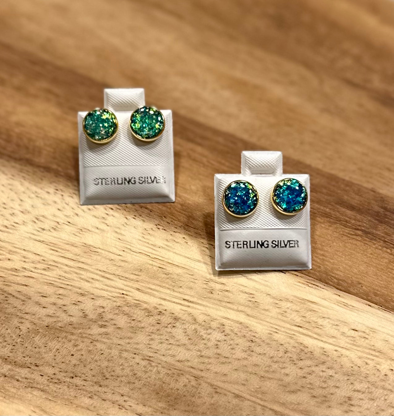 Agua Opal Stud Earrings- Two Styles