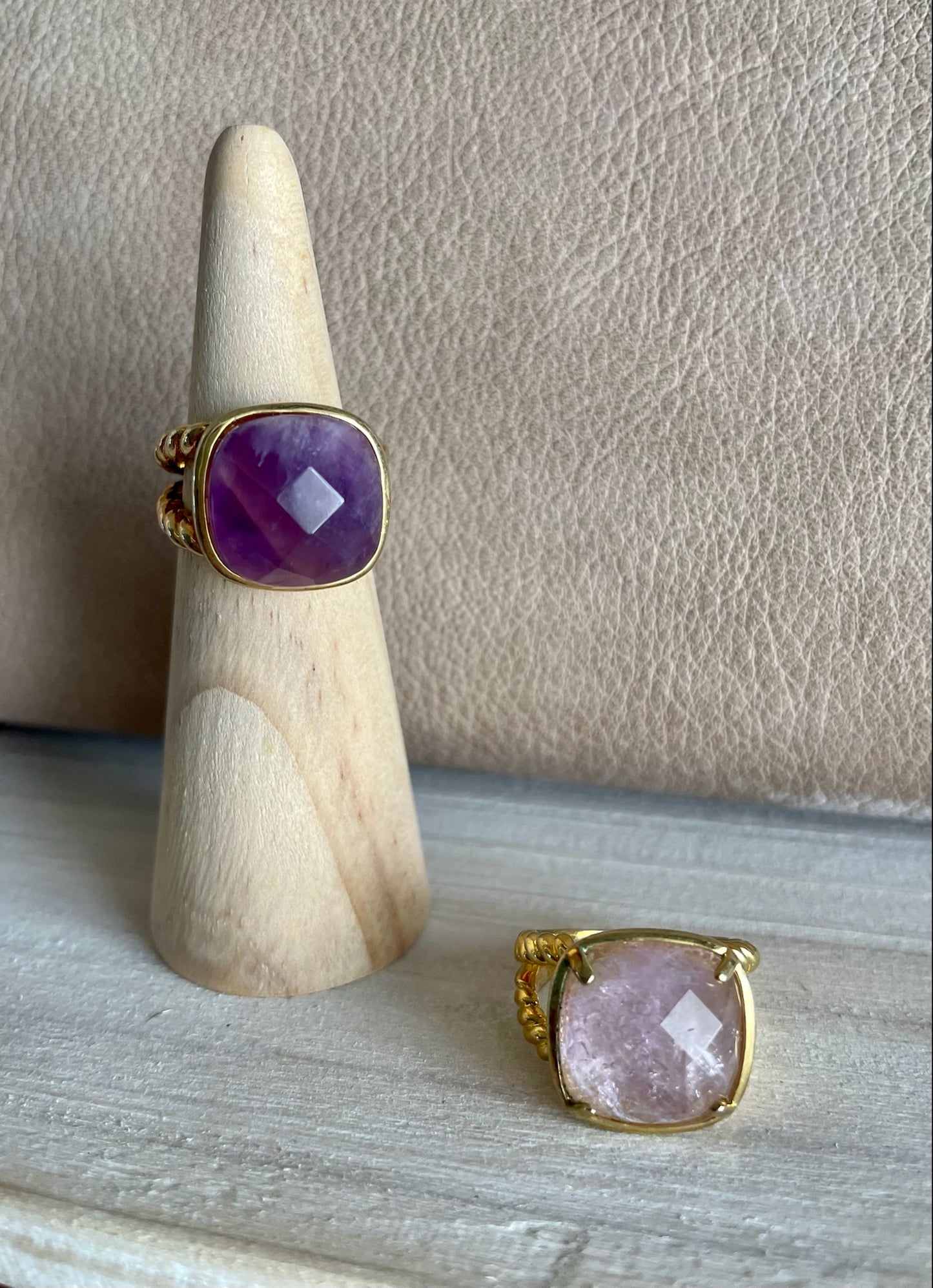 Amethyst Natural Stone Rings - Light Purple Available